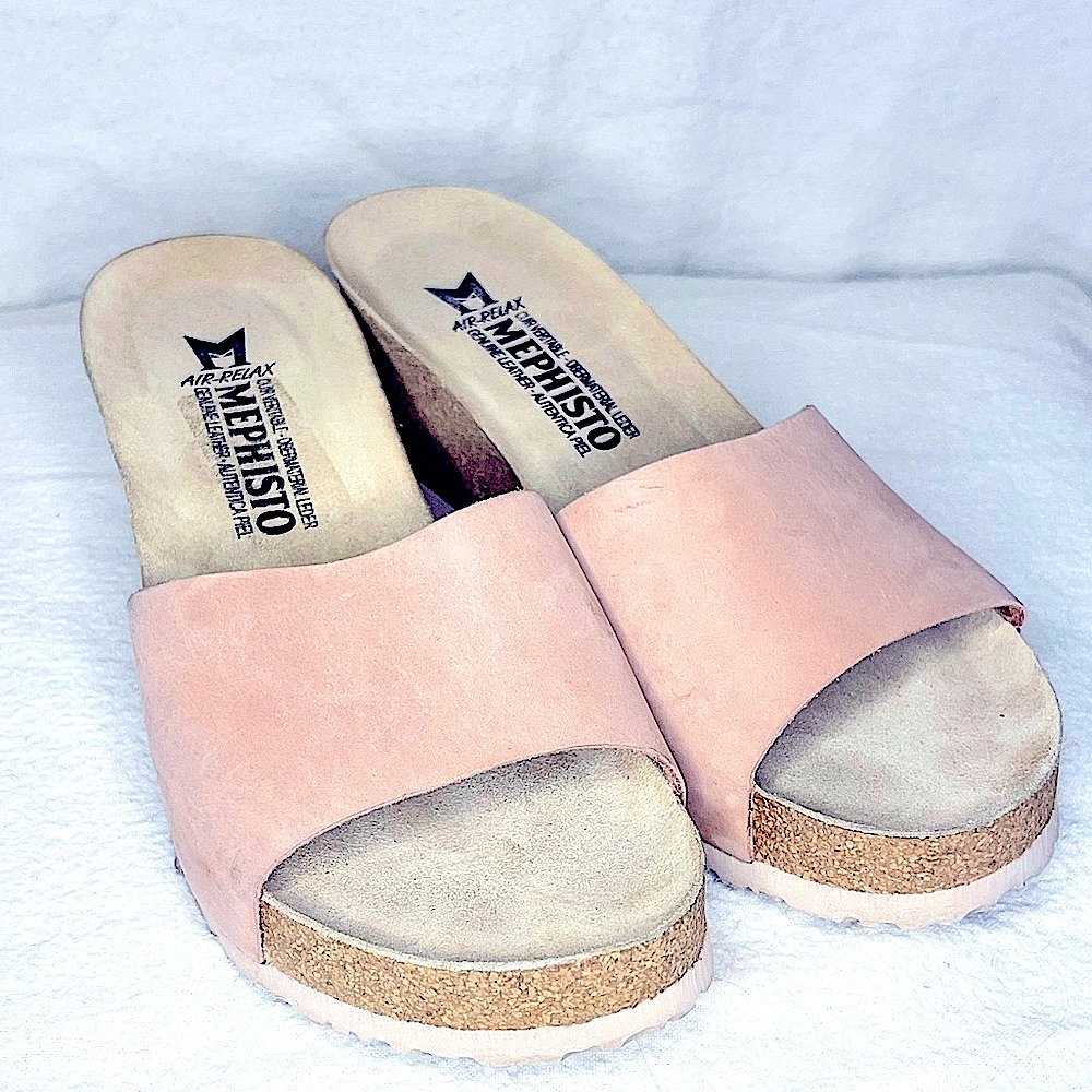 Mephisto - Old Pink- Slip on Wedge- Air Relax- Size 38 - NWOT